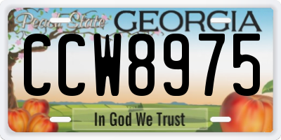 GA license plate CCW8975