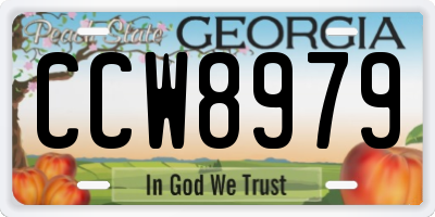 GA license plate CCW8979
