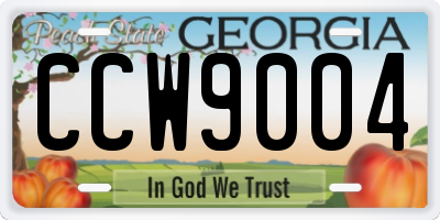 GA license plate CCW9004