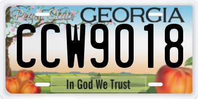 GA license plate CCW9018