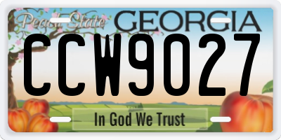 GA license plate CCW9027