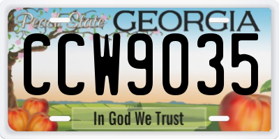 GA license plate CCW9035
