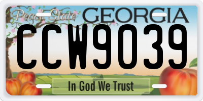 GA license plate CCW9039