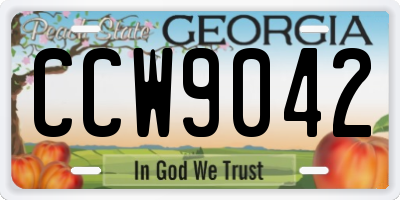 GA license plate CCW9042