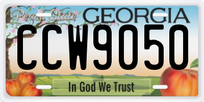 GA license plate CCW9050