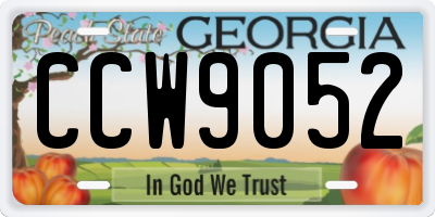 GA license plate CCW9052