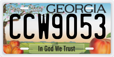 GA license plate CCW9053
