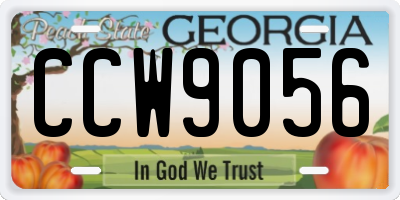 GA license plate CCW9056