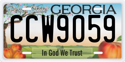 GA license plate CCW9059