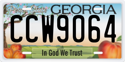GA license plate CCW9064