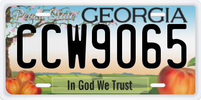 GA license plate CCW9065