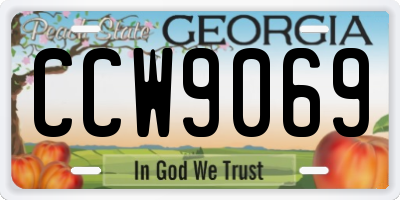 GA license plate CCW9069