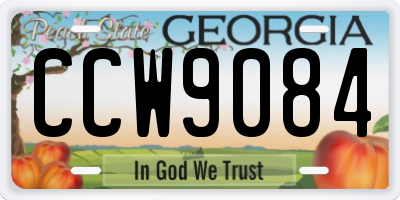 GA license plate CCW9084