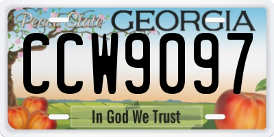 GA license plate CCW9097
