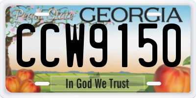 GA license plate CCW9150