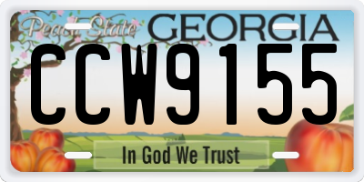 GA license plate CCW9155