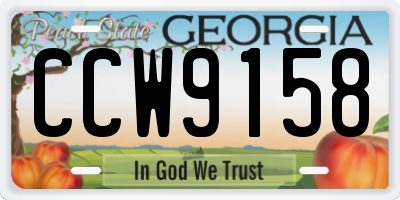 GA license plate CCW9158
