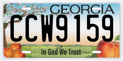 GA license plate CCW9159