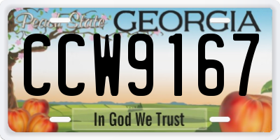 GA license plate CCW9167