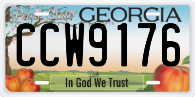 GA license plate CCW9176