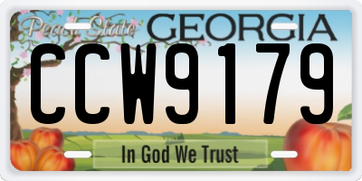 GA license plate CCW9179