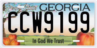 GA license plate CCW9199