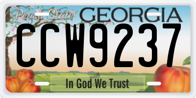 GA license plate CCW9237