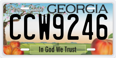 GA license plate CCW9246