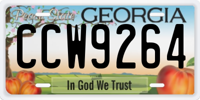 GA license plate CCW9264