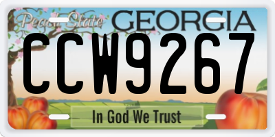 GA license plate CCW9267