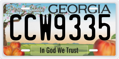 GA license plate CCW9335