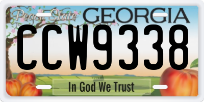 GA license plate CCW9338