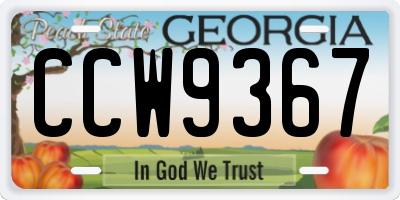 GA license plate CCW9367