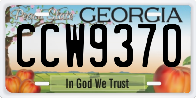GA license plate CCW9370