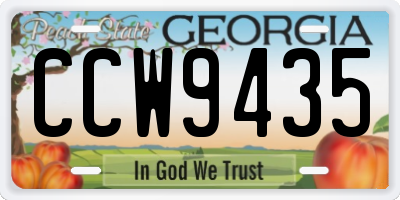 GA license plate CCW9435