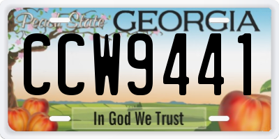 GA license plate CCW9441