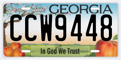 GA license plate CCW9448