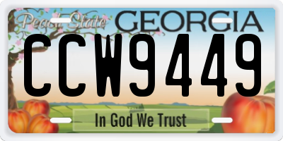 GA license plate CCW9449