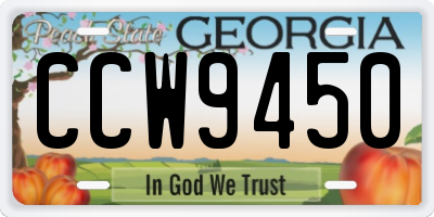 GA license plate CCW9450
