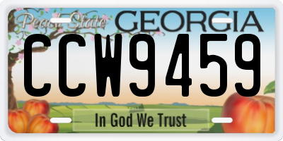 GA license plate CCW9459