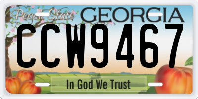 GA license plate CCW9467