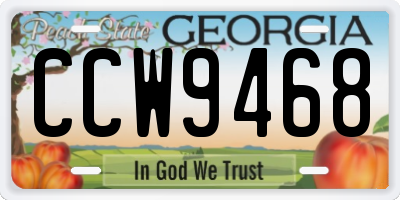 GA license plate CCW9468
