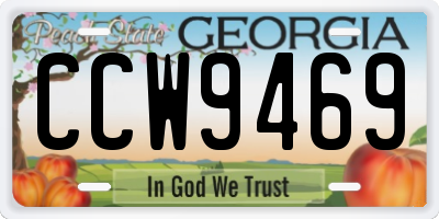 GA license plate CCW9469