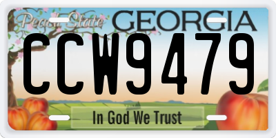 GA license plate CCW9479