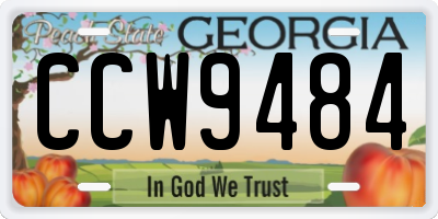 GA license plate CCW9484
