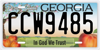 GA license plate CCW9485