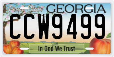 GA license plate CCW9499