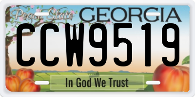 GA license plate CCW9519