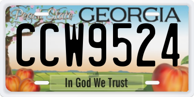 GA license plate CCW9524