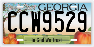 GA license plate CCW9529